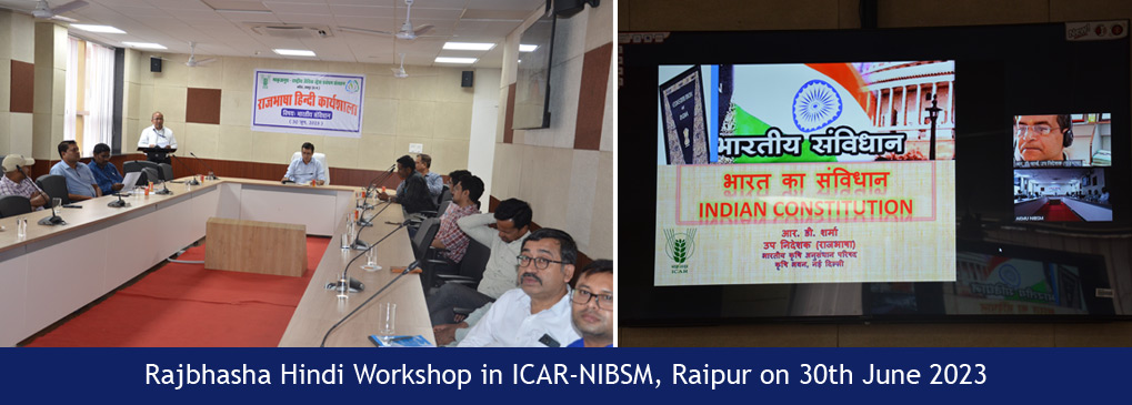 Rajbhasha Hindi Workshop in ICAR-NIBSM, Raipur on 30th June 2023